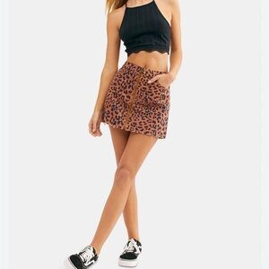 We The Free Leopard Print Skirt